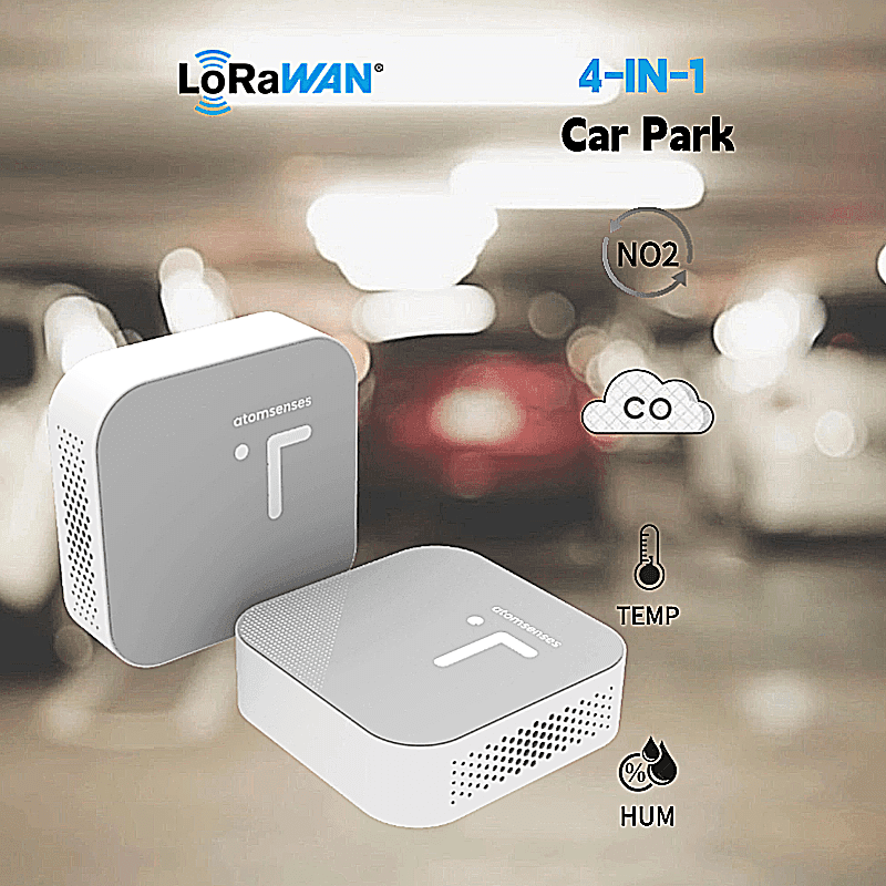 4-IN-1 Car Park IAQ Sensor - AS-202 - LoRaWAN IoT sensor for CO, NO2 indoor air quality monitoring